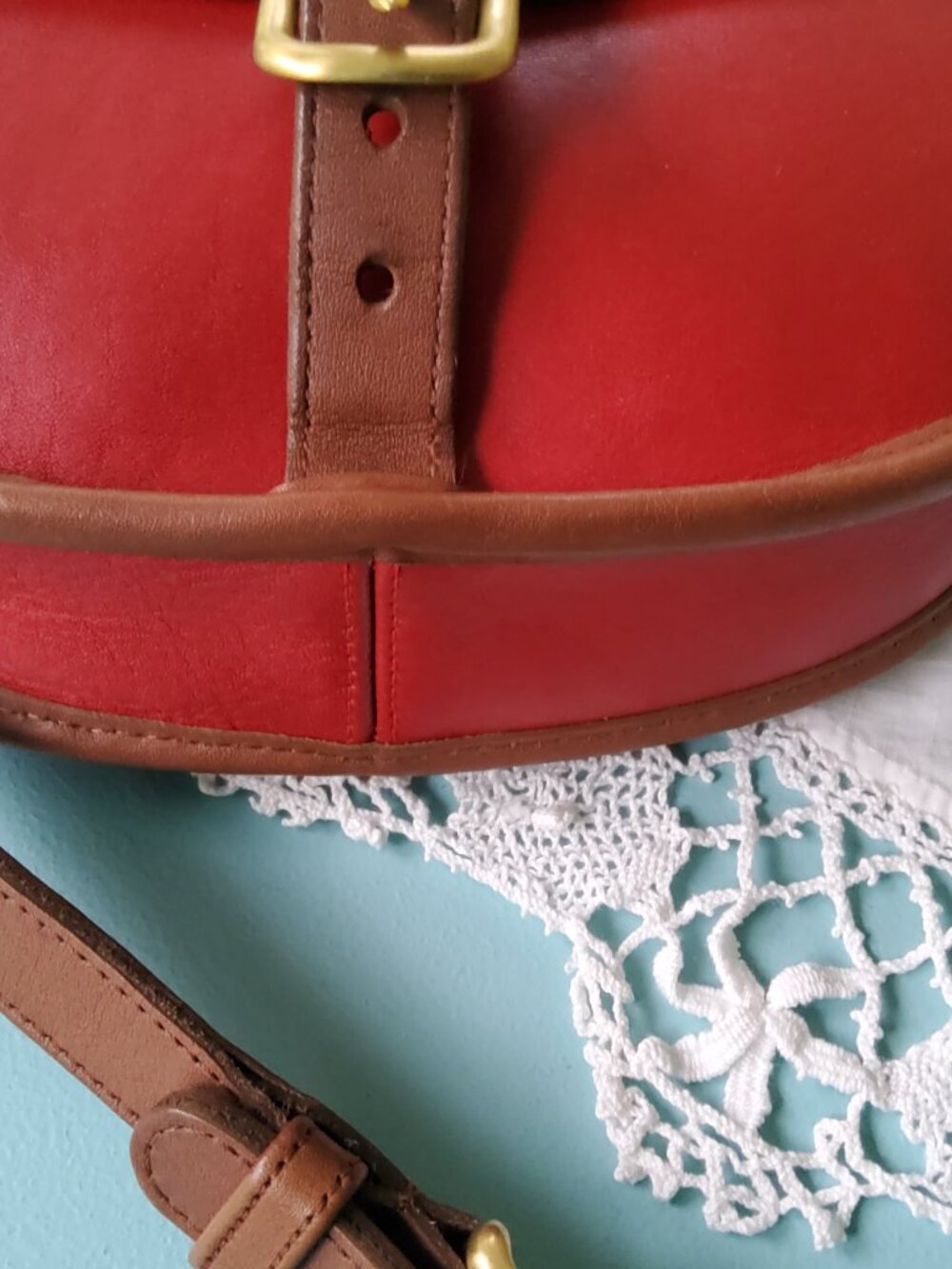 Vintage Coach Riding Spectator Crossbody in Red and Tan 6851 + Bag - Picture 5 of 13